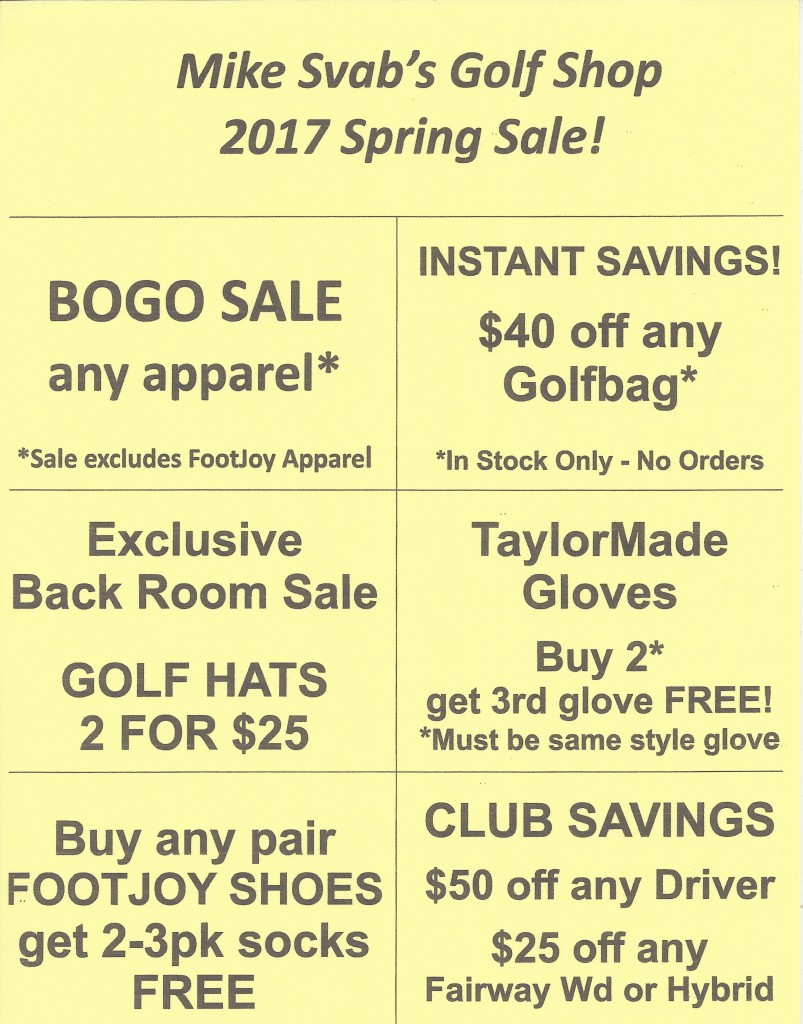 Pro Shop Sale 2017